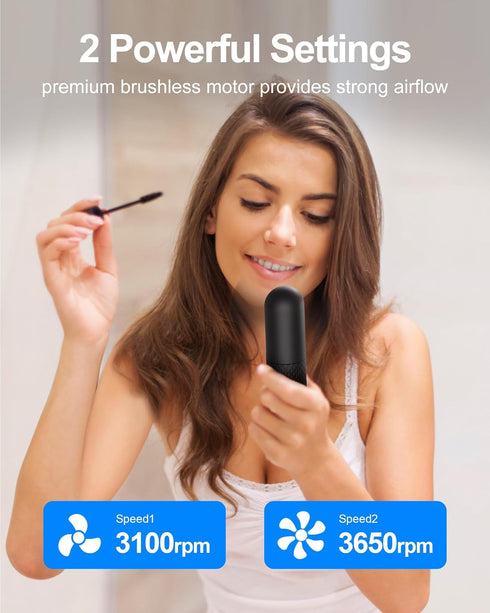 Mini Fan Handheld Fan Small Portable Fan 2 Speeds Powerful Fan USB Rechargeable Battery Operated Fan Personal Hand Held Fan for Travel Beach Makeu...