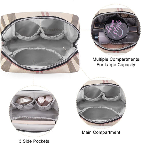 MAANGE Small Makeup Bag for Purse Cosmetic Bags for Women Pu Leather Makeup Pouch Travel Makeup Bag with Zipper Make Up Bag for Travelling (03)...