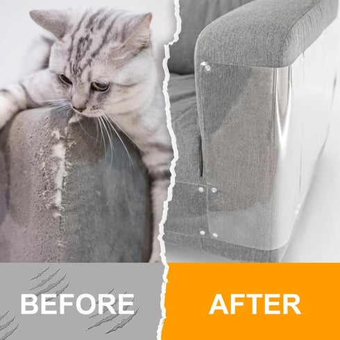 Cat Couch Protector 2Pack 6x17in & 5Pack 17x9in & 5Pack 17x11in Cat Training Self-Adhesive Couch Clear Tape Scratch Deterrent for Sofa Door Walls ...