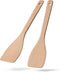 2pcs Wooden Spatulas for Cooking, 13inch Uncoated Beech Wood Turners for Frying, Non-Scratch Flat Spurtle for Pan & Wok, Cooking Utensils for Non ...