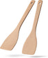 2pcs Wooden Spatulas for Cooking, 13inch Uncoated Beech Wood Turners for Frying, Non-Scratch Flat Spurtle for Pan & Wok, Cooking Utensils for Non ...