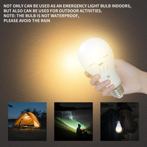 Rechargeable Light Bulbs with Remote Control,700lm, 2600mAh Battery Emergency Light Bulb for Power Outage and Camping Outdoor, 3 Level Dimmable, 3...