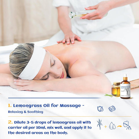 HIQILI Lemongrass Essential Oil, 100% Pure Natural Undiluted Premium Oils - 3.38 Fl. Oz...