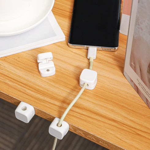 6pcs Magnetic Cable Management Clips, Phone Charging Cable Holder Strong Adhesive Desk Cable Cord Organizer USB Wire Manager Keeper for Home Offic...