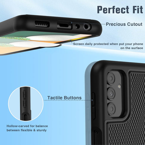 BNIUT for Samsung Galaxy A13 5G Case: Dual Layer Protective Heavy Duty Cell Phone Cover Shockproof Rugged with Non Slip Textured Back - Military P...