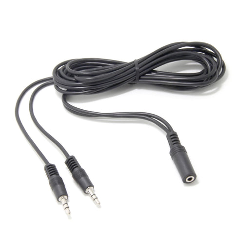 Ancable 3.5mm Stereo Female to 2-Male Y-Splitter Audio Cable 2M, 1/8" Female to 2 Dual 1/8" Male Aux Mic Splitter Jack Cable for Speaker, Headphon...