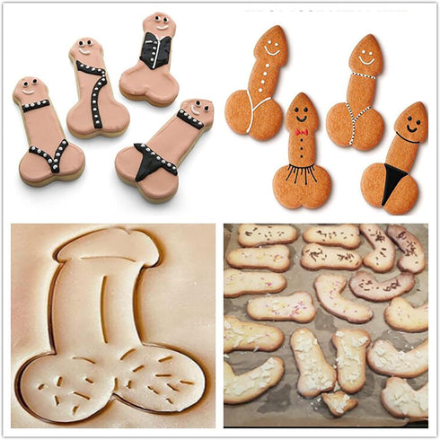 4-Piece Set of Creative Cookie Cutters?Cookie Baking Molds DIY Funny Stainless Steel Biscuits Molds Kitchen Supplies (Z-02), LARGE...