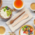 Bamboo Utensils Disposable -100PK Bamboo Soup Spoons 6.7" Disposable Compostable Spoons for Eating 100% Biodegradable Renewable Natural Travel Cut...