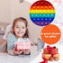 Rainbow Circle Shaped Pop Bubble Fidget Toy with Letters and Numbers, Xmas Gift Sensory Toy with Alphabets Kids Birthday Party Classroom Prize Str...