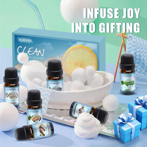Clean Fragrance Oils Set, Premium Essential Oils for Diffuser for Home, Scented Oil for Soap & Candle Making Scents - Lemongrass, Aloe, Blossom So...