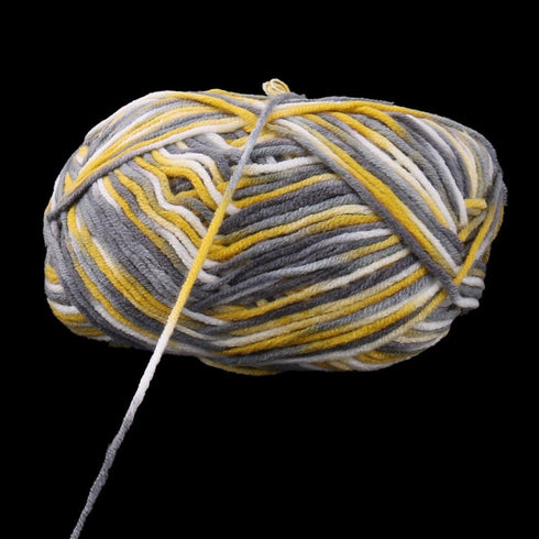 uxcell Cotton Blends Home Handmade Crochet Scarf Gloves Sweater Knitting Yarn Cord 50g Yellow Gray......