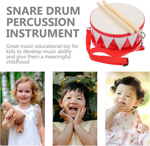 Kids Drum Set, 8 inch Wooden Toy Drum Set or Toddlers with 2 Drumsticks Percussion Musical Instrument Drum Set for Boys Girls...