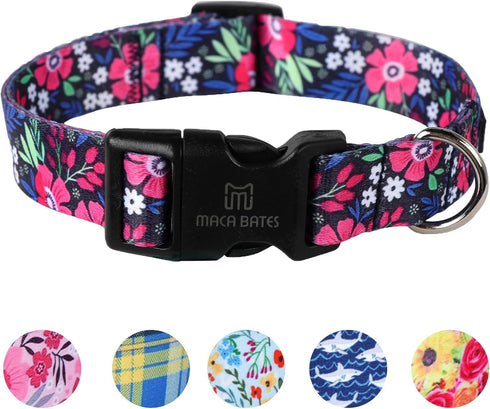 Maca Bates Designer Flower Cute Dog Collar Spring Collars for Girl and Boy Female Male para Perros Chihuahua Pitbull Birthday Gift for Small Mediu...