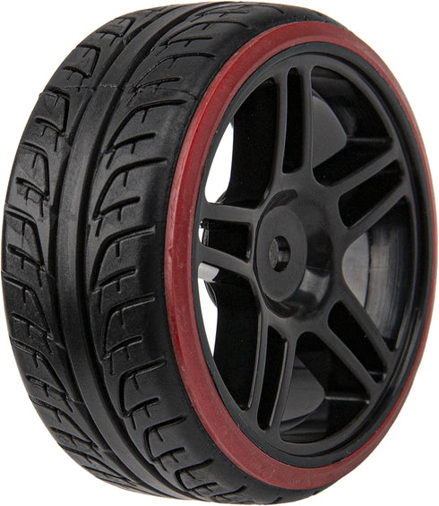 Hard Plastic Wheel Rims & Plastic Tires 12mm Hex Compatible with Traxxas HSP Tamiya Kyosho Himoto 1/10 RC Drift Car (Style 2)...