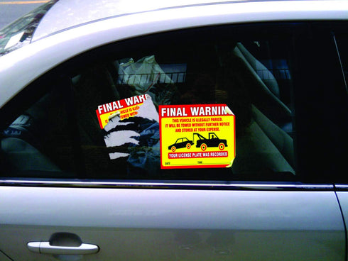 Final Warning Stickers (Pack of 50) Parking Violation Notice Vehicle is Illegally Parked - Large Size 6" X 9" – Yellow...