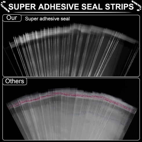 200 Pcs Thickened Pretzel Rod Bags - 2x10 Inches, Self Sealing Cellophane, Clear Individual Bags for Chocolate, Candies, Cookies...