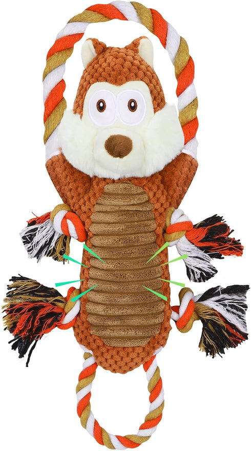 Rope-Infused Squeaky Dog Toys for Large Dogs, Interactive Tug of War Puppy Toy, Cute Pet Toys Large Plush Dog Chew Toys for Small, Medium and Big ...