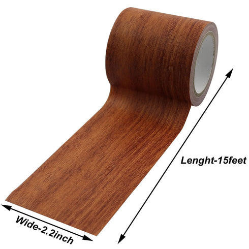 5.7cmx4.57m Simulation Wood Grain High-Adhesive Repair Tape for Desk Chair Furniture Floor Beautification Decoration Tape...