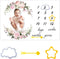 CSFOTO Flowers Baby Monthly Milestone Blanket Newborn First Year Growth Mat Baby Shower Memory Keepsake Gift Picture Recording Blanket 60"x40" wit...