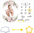 CSFOTO Flowers Baby Monthly Milestone Blanket Newborn First Year Growth Mat Baby Shower Memory Keepsake Gift Picture Recording Blanket 60"x40" wit...