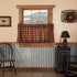 VHC Brands Primitive Kitchen Window Curtains-Heritage Farms Tier Pair, L24 x W36, Deep Burgundy Red...