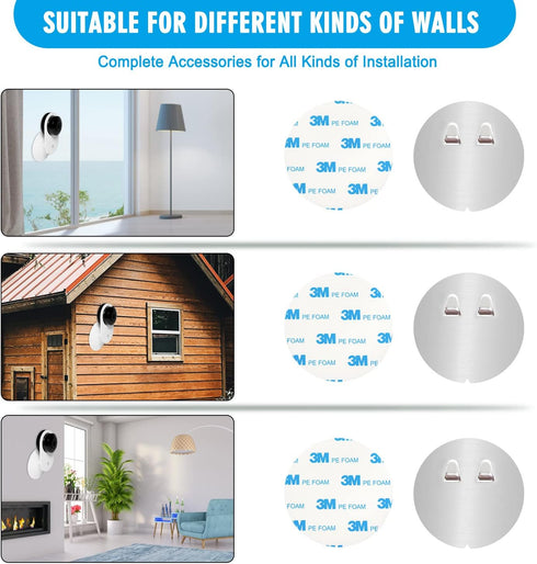 4 Pack Indoor Wall Mount for Yi Home Security Camera, No Punching, Extremely Simple Installation (Camera is NOT Included)...