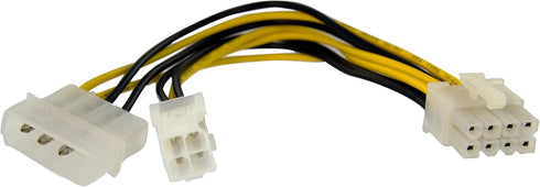 StarTech.com 6 Inch 4 Pin to 8 Pin EPS Power Adapter with LP4 - F/M - ATX to EPS Power Adapter (EPS48ADAP), Black...