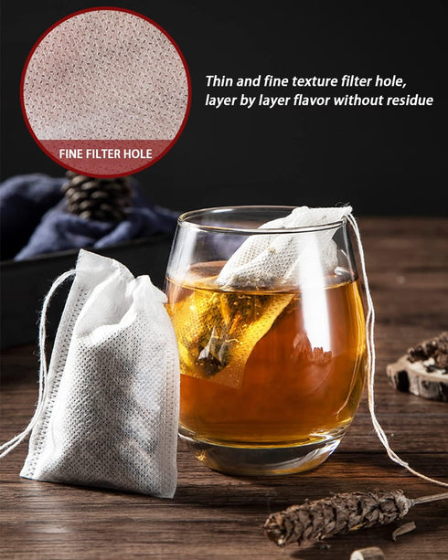 200pcs Disposable Tea Bags for Loose Leaf Tea, Tea Filter Bags with Free Tea Spoon for Loose Tea Loose Leaf Tea, Coffee, Spice, Herbs (QS53)...