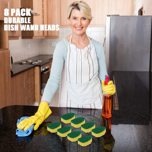 Dish Wand Refills 8Packs,Sponge Replacement Heads,Dish Wand Sponge Refill for Kitchen Cleaning...