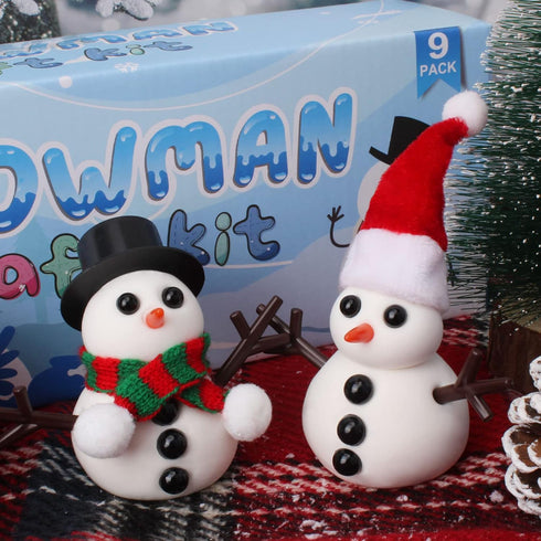 BANBBUR 9Pack Build a Snowman Kit Snowman Crafts for Kids,Modeling Clay Snowman DIY Kit, Christmas Stocking Stuffers for Kids,Christmas Crafts Xma...