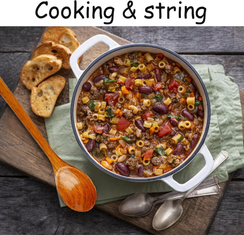 Extra Long Handle Wooden Spoon -19.7 inch Wooden Kitchen Utensils Wood Stirring Wood Soup...
