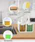kitchen Hand Soap and Dish Soap Dispenser Set, Dual Soap Dispenser with Sponge Caddy and Brush Holder 4-in-1 Organizer for Kitchen Sink Countertop...