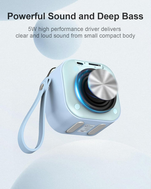 EWA A110 Small Bluetooth Speaker with Loud Stereo Sound, Portable Wireless Speaker with Flashlight, 12 Hour Playtime, Support TF Card, Mini Speake...