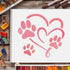 FINGERINSPIRE Footprint Heart Stencils Decoration Template 11.8x11.8 inch Plastic Animal Footprint Drawing Painting Stencils Square Reusable Stenc...