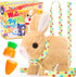 Tagitary Plush Toys Bunny Electronic Toy with Sounds,Wiggling Ears,Hopping,Twitching Mouth and Nose, Interactive Rabbit Toy for Kids with Leash,Ea...