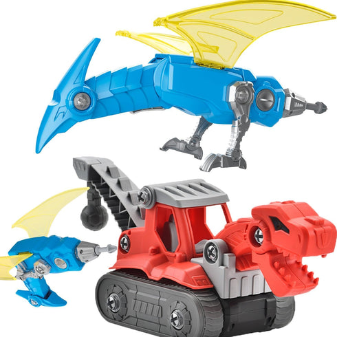 Take Apart Dinosaur Toys:2 pcs Stem buliding Toys for 3-8 Years Old Boys , Educational construction toys with Electric Drill? Party Christmas Birt...