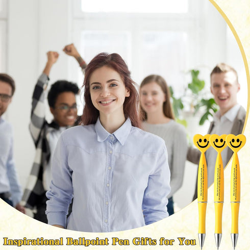 50 Pcs Employee Appreciation Gifts Thank You Pens Inspirational Quote Pen Smile Face Pens Heart Shaped Pens Motivational Ballpoint Pens for Cowork...