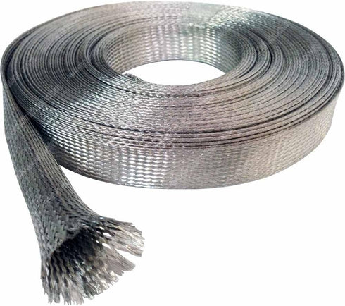 Electriduct 1/2" Tinned Copper Metal Braid Sleeving Flexible EMI RFI Shielding Wire Mesh (0.32" Diameter) - 10 Feet...