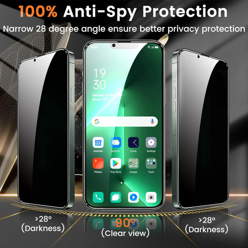 3+3 Pack Privacy Screen Protector for iPhone 13 Pro Max 6.7-Inch with 3 Pack Camera Lens Protector, Anti Spy Tempered Glass Film 9H Hardness Bubbl...