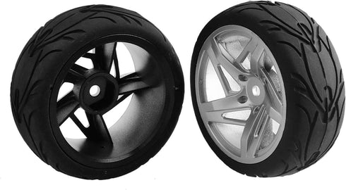 Mxfans RC 12mm Hux Wheel Rims & Rubber Tires for RC 1:10 On Road Drift Car Pack of 4...