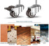 GBL 1" inch Small Caster Wheels with 2 Brakes + Screws M6x15mm - 90Lbs - Low Profile Castor Wheels with Brakes - Set of 4 No Floor Marks Silent Ca...