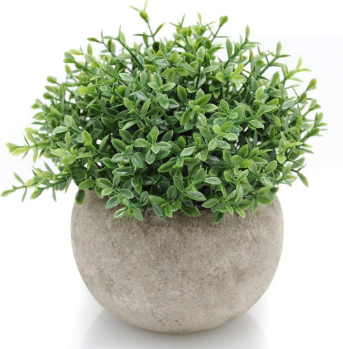 Velener Mini Sage Green Potted Boxwood Topiary Artificial Plants for Home Decor Indoor, Farmhouse House Plant Office Small Desk Shelf Apartment Co...