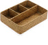 BTSKY Desk Drawer Organizer Tray, Coffee Station Organizer Tea Bag Organizer, Woven Seagrass Storage Basket with 4 Divided Sections Handwoven Wick...