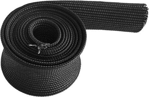Heat Sleeve Fiberglass Adjustable Heat Shield High Temp Black Colour 5FT-25MM(1") for Car Wire Loom Brake Line Cable Protection...