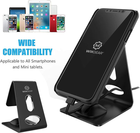 WixGear Cell Magnetic Phone Stand, Premium Phone Holder for iPhones, Android Smartphones & Mini Tablets –Sturdy Metal Phone Stand for Desk with Sm...