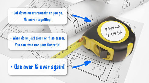 CYCLOPS Erasable Scratch Pads for Tape Measure, Construction, Woodworking Tool - 5 Pads - Write Measurements & Notes - Great Stocking Stuffer, Gif...