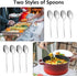 8 Pack Serving Spoons Set - Includes 4 Serving Spoon and 4 Slotted Spoon, 8.6" Stainless Steel Buffet Serving Utensils for Party Banquet Cooking K...