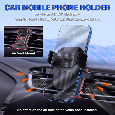 Karltys Car Phone Holder for Honda CR-V 2017-2022 Accessories, Air Vent CRV Cell Phone Holder Mount, Never Blocking Hands Free Thick Case Friendly...