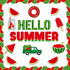 49 PCS Hello Summer Paper Bulletin Board Set Watermelon Classroom Decoration Back to School Cutouts Watermelon Bulletin Board Decor Classroom Deco...