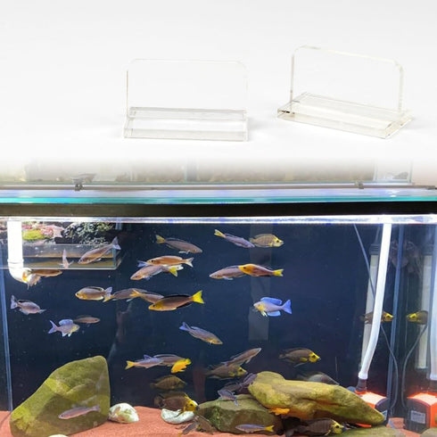 6Pcs Clear Acrylic Aquarium Lid Handles, Transparent Pulls Handles Fish Tank Cover Handle with Adhesive Sticker, Rectangle Aquarium Tank Lid Repla...